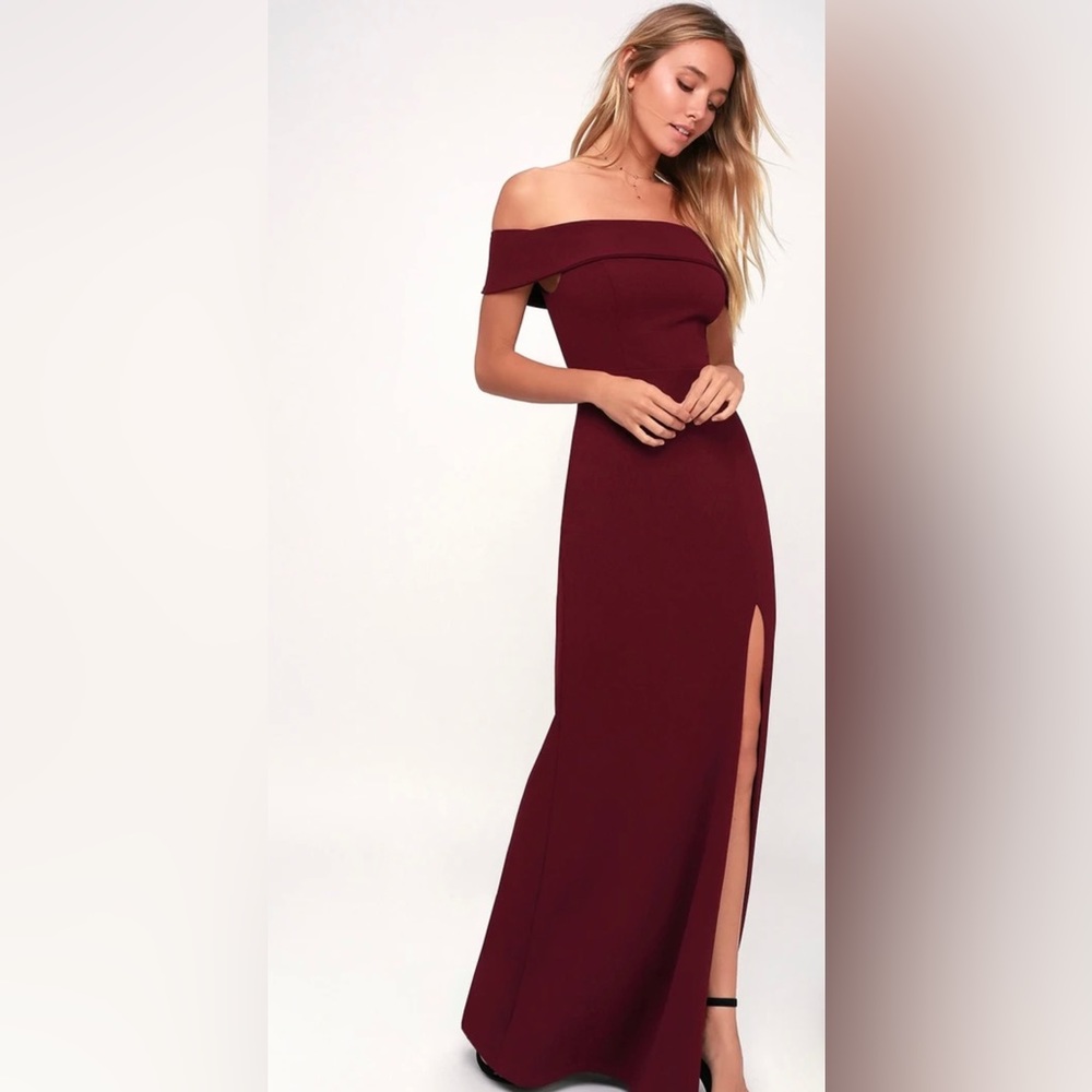 Lulus NWT Aveline Dress in Burgundy, Size Small - Picture 5 of 17